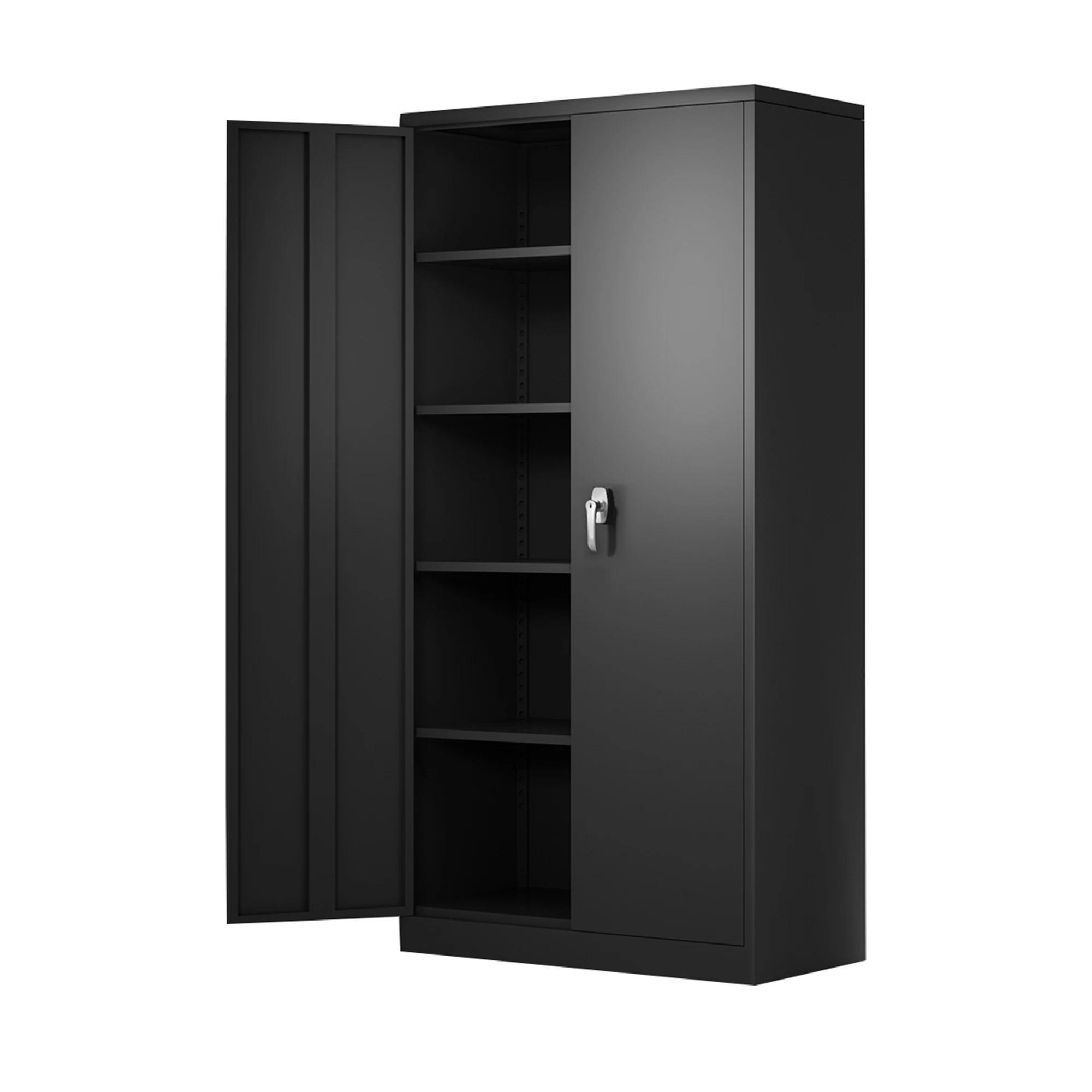 

Outlet Garage Storage Cabinet 2 Swing Door Steel Cupboard With 4 Shelves