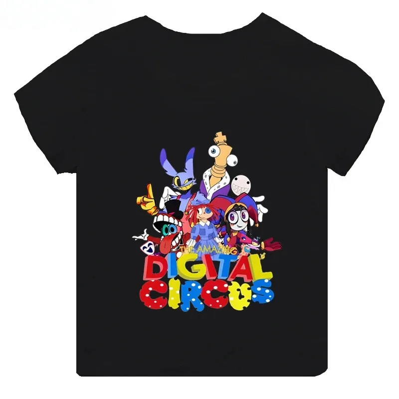 Hochwertige, lässige Baumwoll-T-Shirts für Jungen und Mädchen, niedliche, kurzärmelige, neue T-Shirts mit Digital Circus-Aufdruck für Mädchen, Kinderoberteile – Detail 3