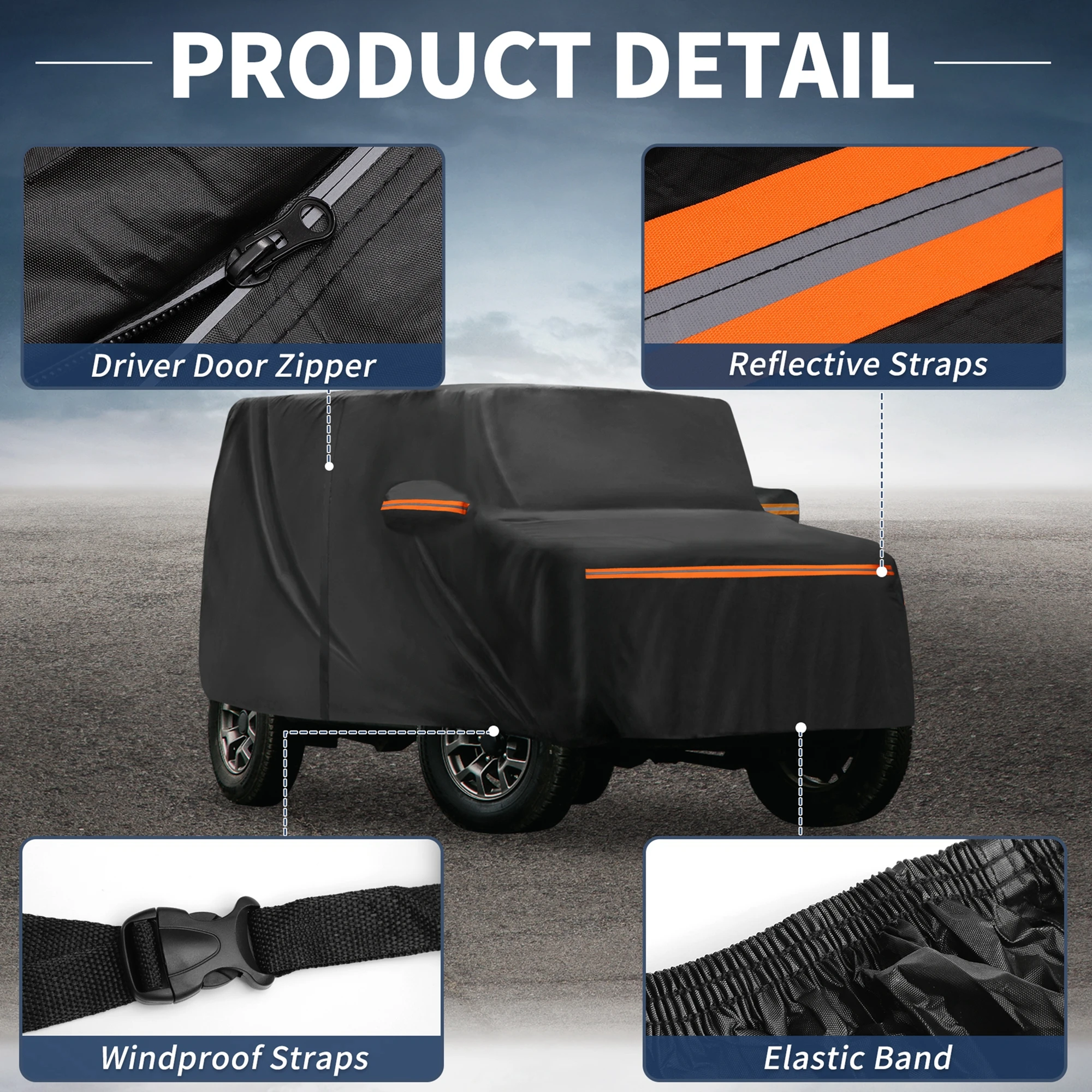 X Autohaux Car Cover Waterproof All Weather Outdoor Anti-UV Sun Rain Protection Full Exterior Cover for Mitsubishi Delica Mini