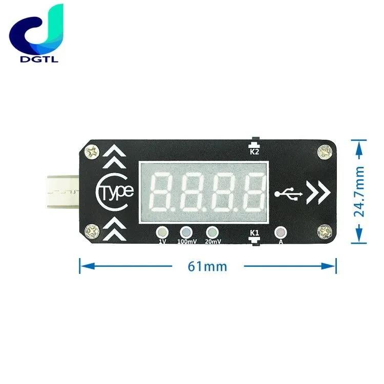 Décour de déclenchement de charge rapide PD type-c, affichage numérique DC, ampèremètre de tension, instrument de test, protocole complet PPS