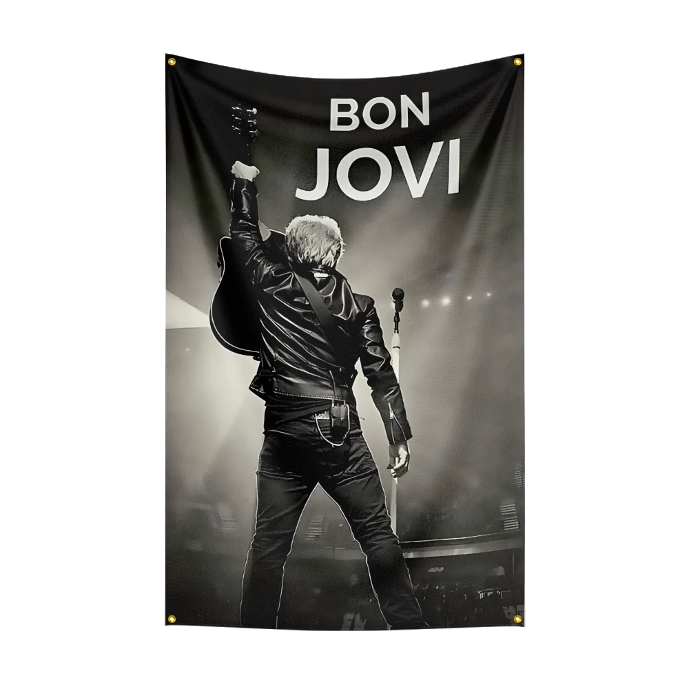 3x5 قدم الثقيلة روك باند B-Bons-Joviss العلم البوليستر الطباعة الرقمية راية لغرفة النوم جدار الفن خارج الباب نسيج ديكورا #4