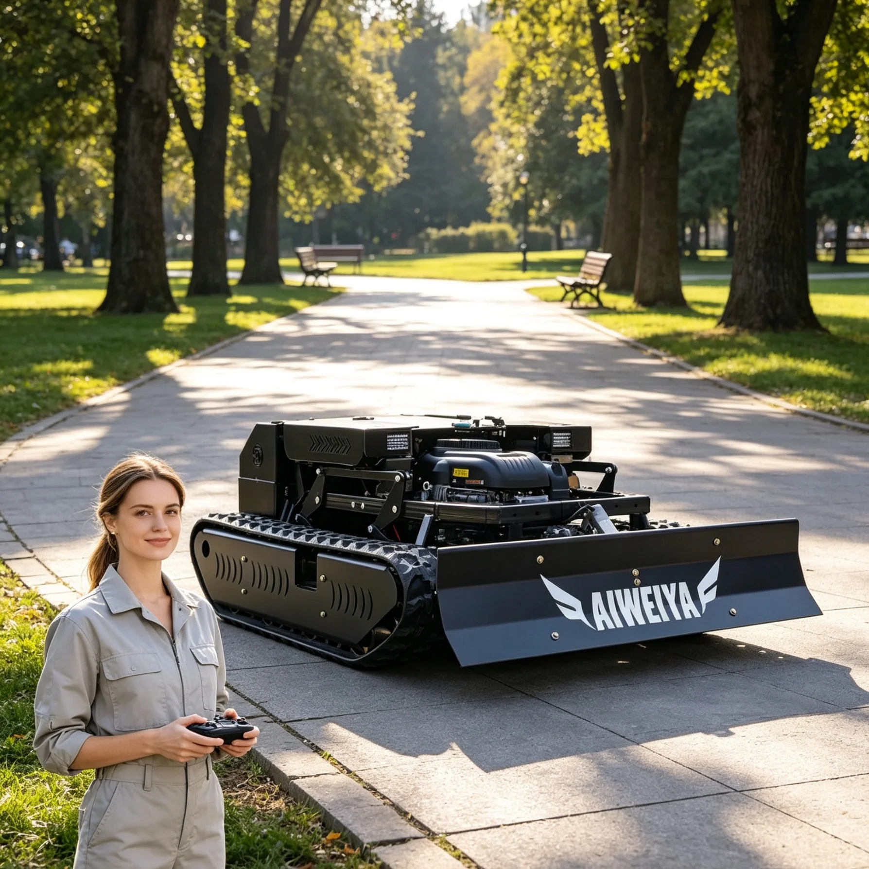 Customized Wireless Remote Self‑Propelled Lawn Mower, Adjustable Cutting Height For Sloped Orchard Grass Trimming