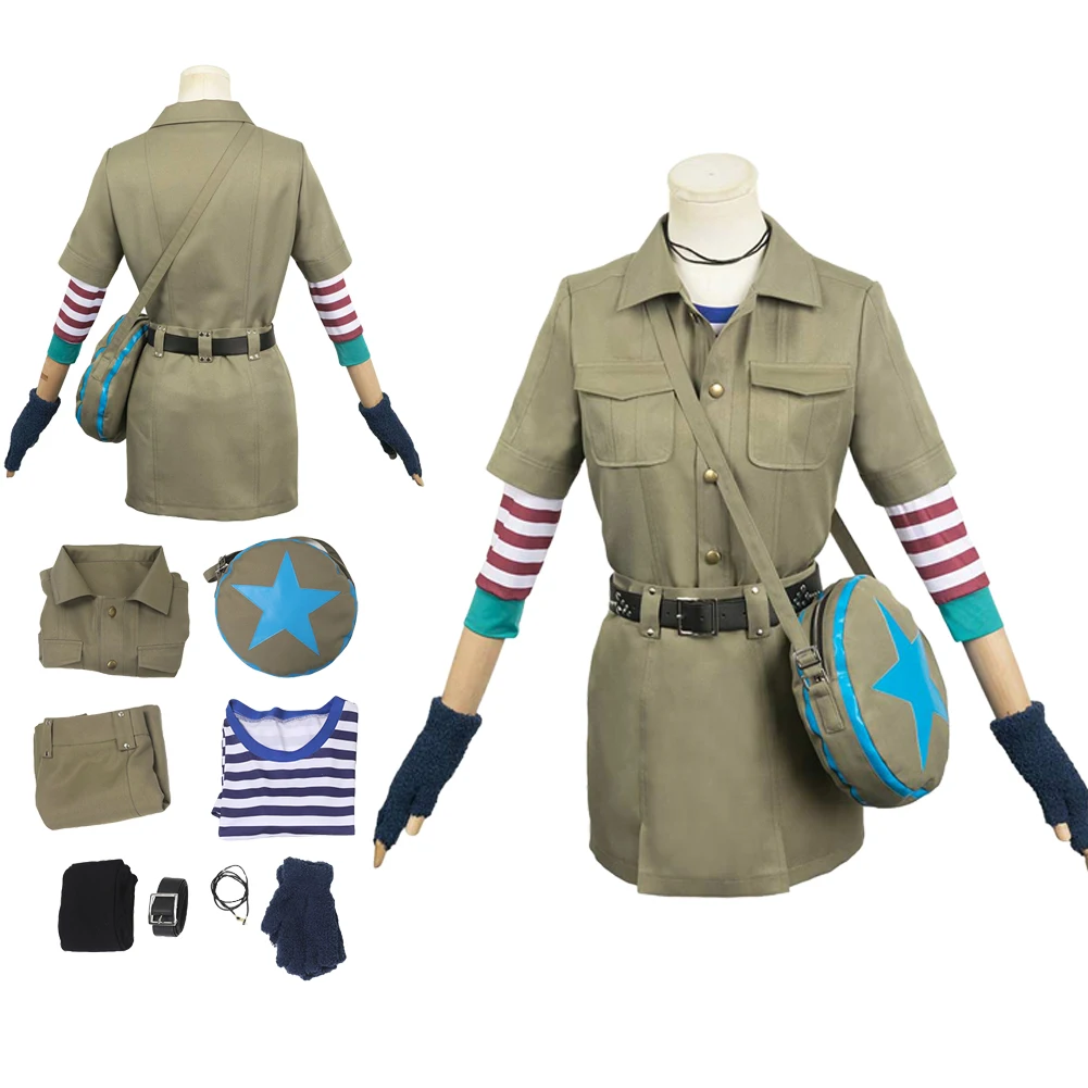 Anime cos Ramona Blumen Cosplay Kostüm Outfits Fantasie Arbeits kleider für Mädchen Rollenspiel Halloween Karneval Anzug Zubehör