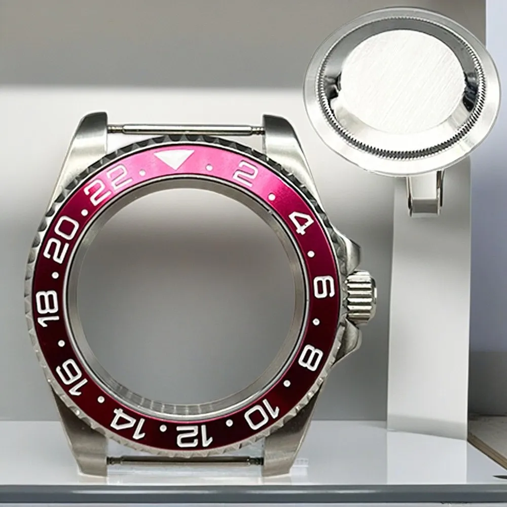 Miyota 8215 8205 ETA2836 NH35 36 Mingzhu DG2813 5833 40 mm schwarze PVD-Gehäusebodenseite, transparentes Saphirglas