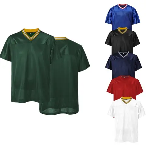 Blank Football Jersey Mens Outdoor Sports Clothing Training Tops Breathable Quick Drying High Quality Rugby Shirt