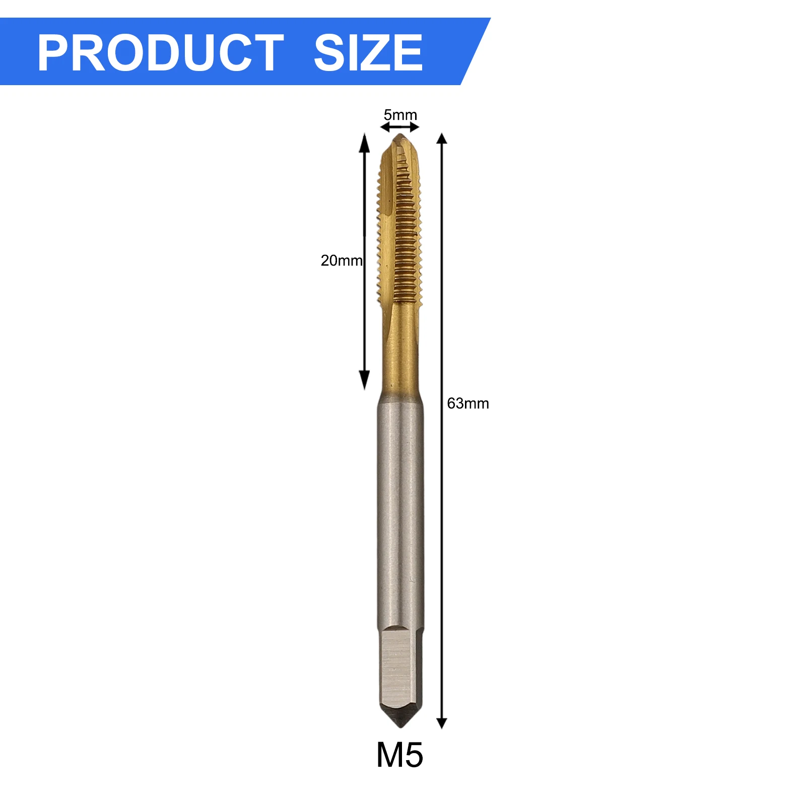 Torneira de rosca de flauta reta para métrica M2-M12 com broca de parafuso revestida HSS para alta dureza e longa vida útil