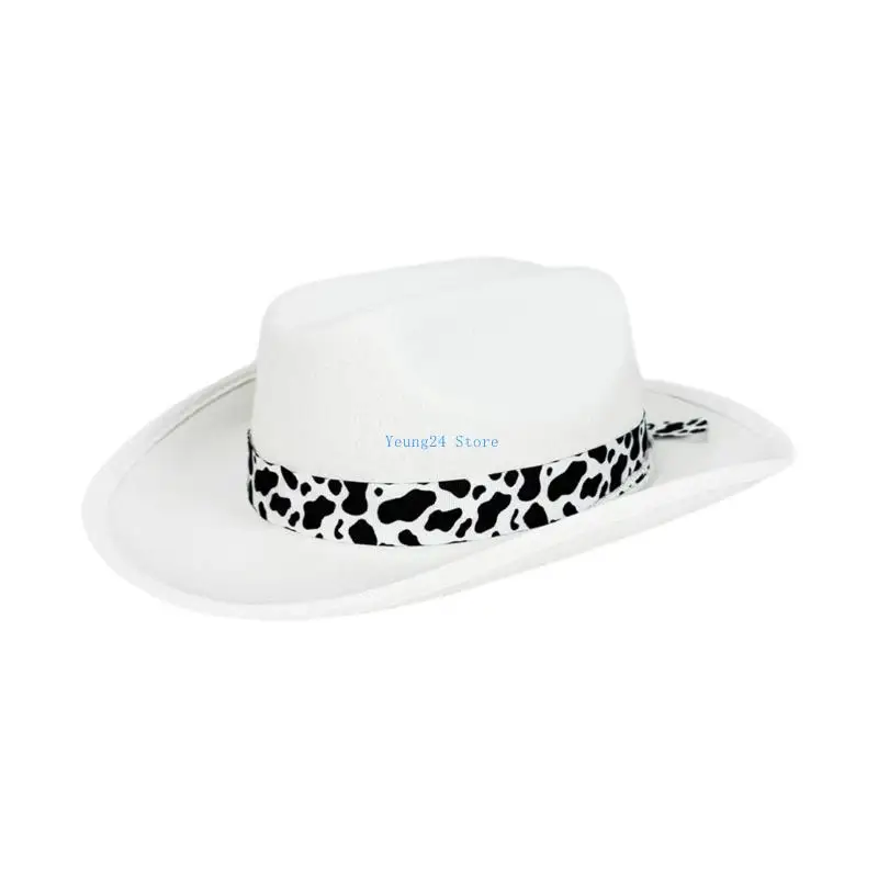 P8DB Cappelli da cowboy regolabili con design a mucca per bambini Equestre durevole