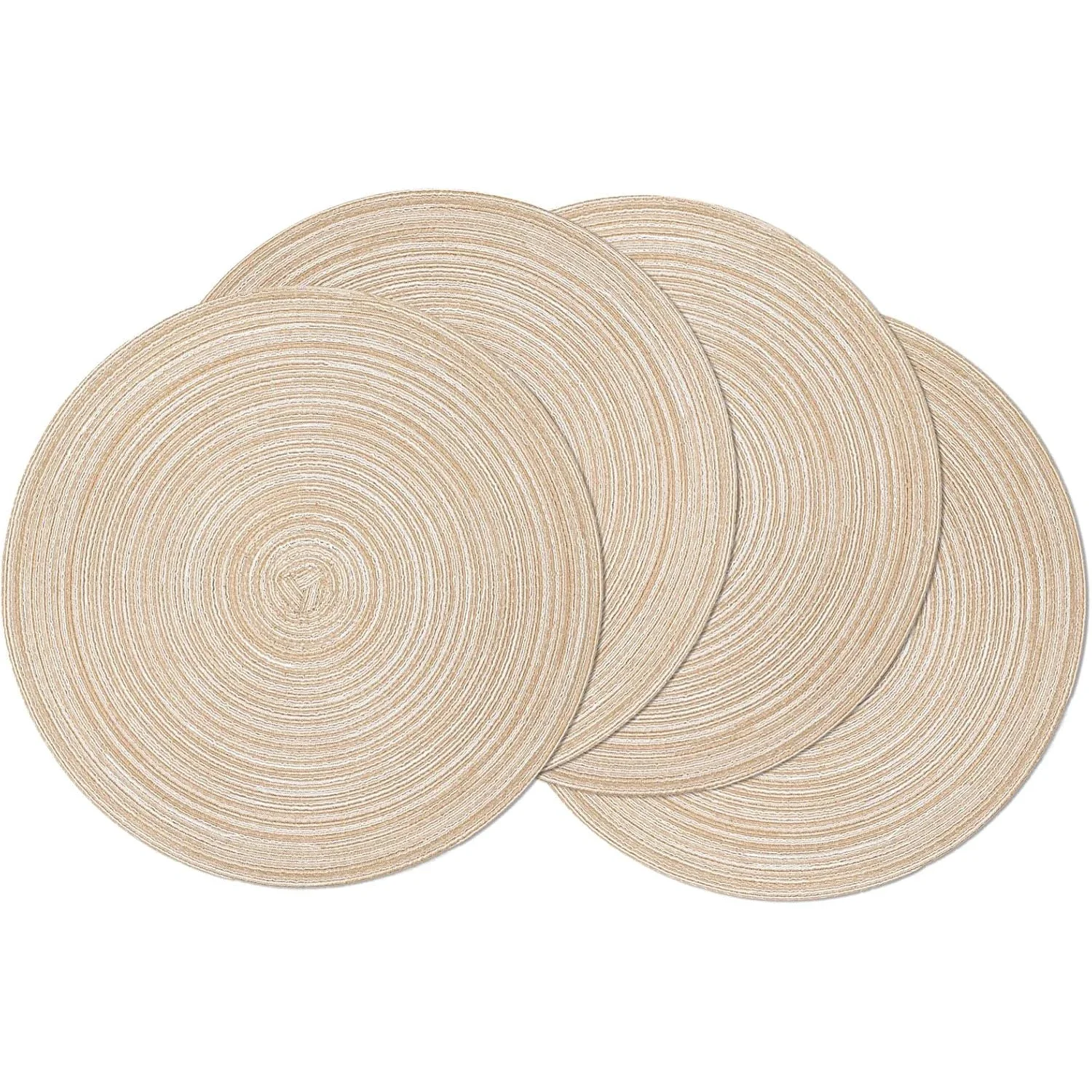 Round Braided Placemats Washable Cotton Polyester Round Placemats Kitchen Dining Table 15 inch Round Table Mats