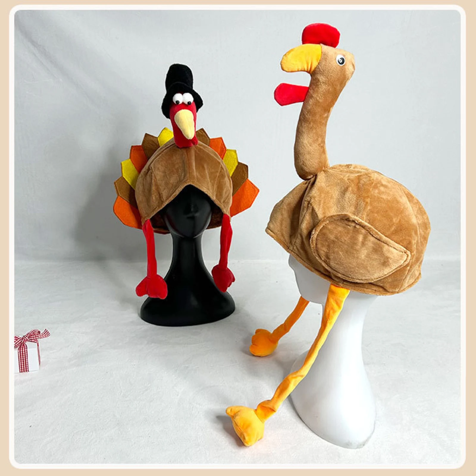 قبعة تركيا الممتعة لعيد الشكر، قبعات تركيا الإبداعية الكرتونية للبالغين، قبعة تركيا لتزيين حفلات عيد الميلاد وعيد الشكر، قبعة احتفالية