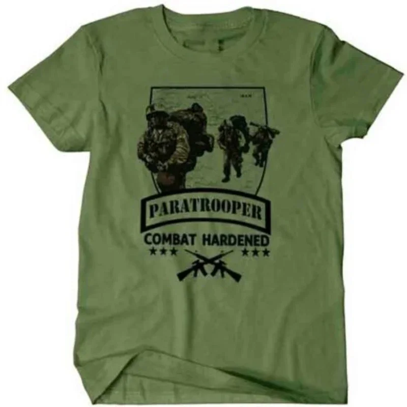 

US Army Airborne Paratrooper Ranger Combat Veteran T-Shirt 100% Cotton O-Neck Summer Short Sleeve Casual Mens T-shirt Size S-3XL
