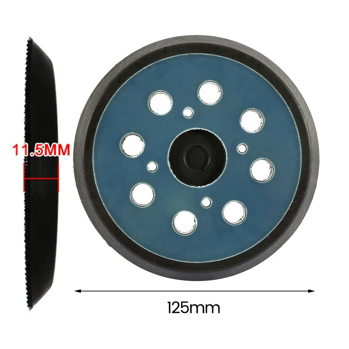 8 홀 3/4 손톱 샌더 패드 125mm 백킹 샌딩 디스크 패드 전기 Makita 샌더 용 후크 루프 무작위 궤도 샌더 연마