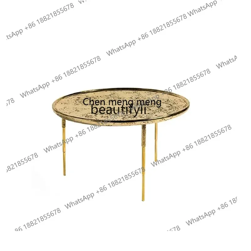 

Italian minimalist coffee table light luxury designer round living room sofa side table luxury coffee table furniture