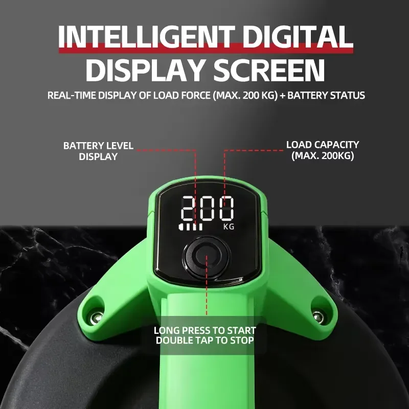 EE1 for 8 Inch Digital Electric Vacuum Suction Cup 200kg Max Load 200mm Tile Glass Lifter Type-C Charging Tile Installation