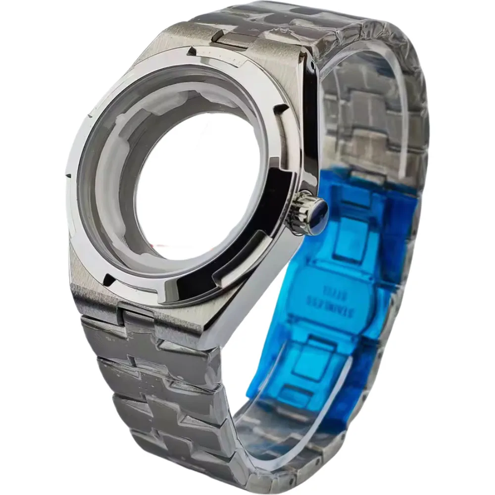 

41mm silver steel Watch part for Men watches fit 8215 Watch case accessories Steel strap sapphire glass fit 33mm dial