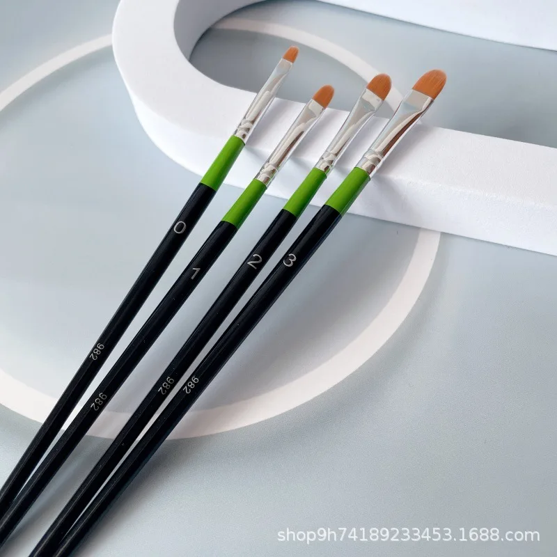 فرش مكياج بتفاصيل العين السوداء، فرشاة مكياج دقيقة لظلال العيون والجفن، بطانة مسطحة للحاجب السائل