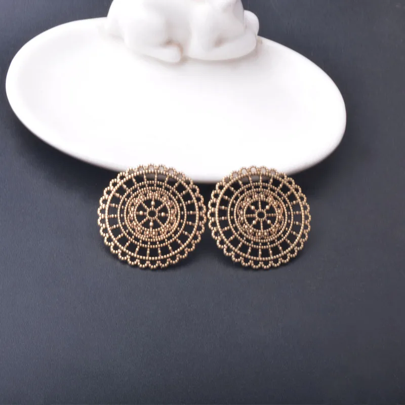 10 Stück/Set Ethnische Antike Silber- und Goldfarbene Anhänger für Schmuckherstellung, Geometrische Quadratische Ovale Boho-Anhänger für DIY Damenohrringe – Detail 14