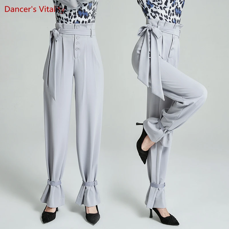 Modern Dance Pants Women's Latin Dance Costumes Social Dance Pants High Waist Leggings Loose Chacha Practice Clothing Outfit