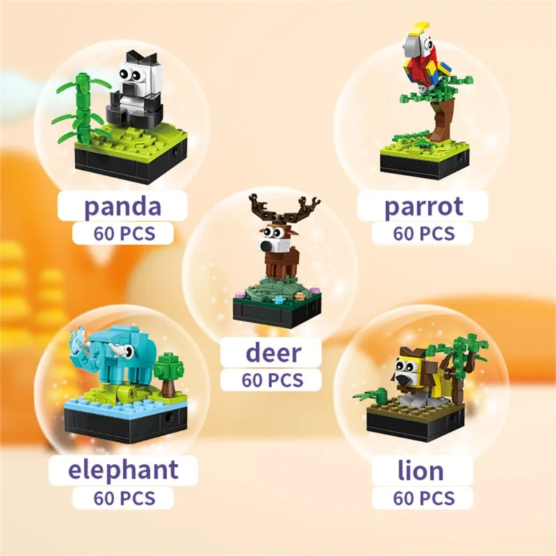 الحلي نموذج مكعبات بناء الجسيمات الصغيرة على شكل حيوانات، ألعاب هدايا تجميع تعليمية للأطفال