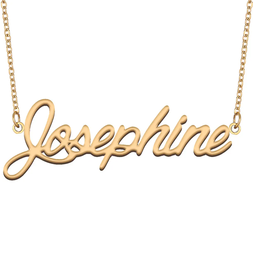 

Josephine Name Necklace for Women Stainless Steel Jewelry Gold Color Nameplate Pendant Collares Para Mujer Letters Choker