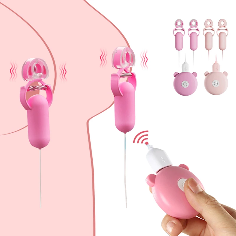 Electric Breast nipple clamps Breast Massage Vibrator Female Chastity Bondage Clit Stimulate Enhancer Clamp Sex Toys for Women