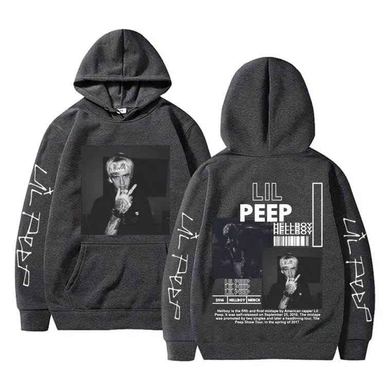 Rapper Lil Peep Hell Boy Crybaby Graphics Hoodie Men Women Hip Hop Fashion Oversized Sweatshirt Men's Casual Vintage Streetwear