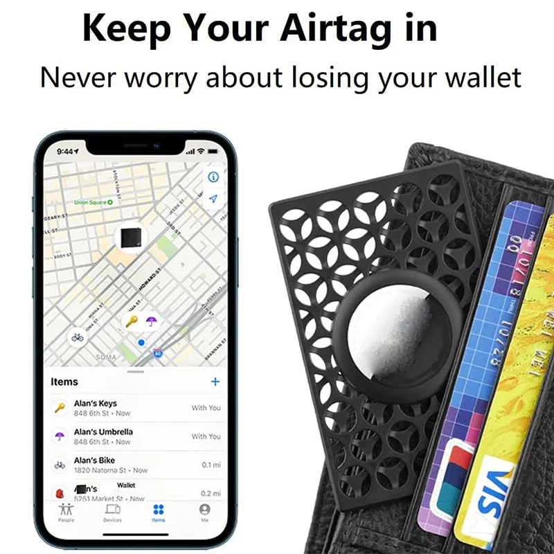 For Apple Airtag Wallet Case Thin Card Size Case for Air tag Holder Purse Wallet GPS Tracker Airtags Cases for Handbag Backpack