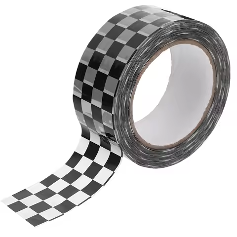 Checkerboard Packing Tape 1 Roll Black White Grid Sealed Shipping Tape Heavy Duty Moving Goods Package DIY Craft Decor