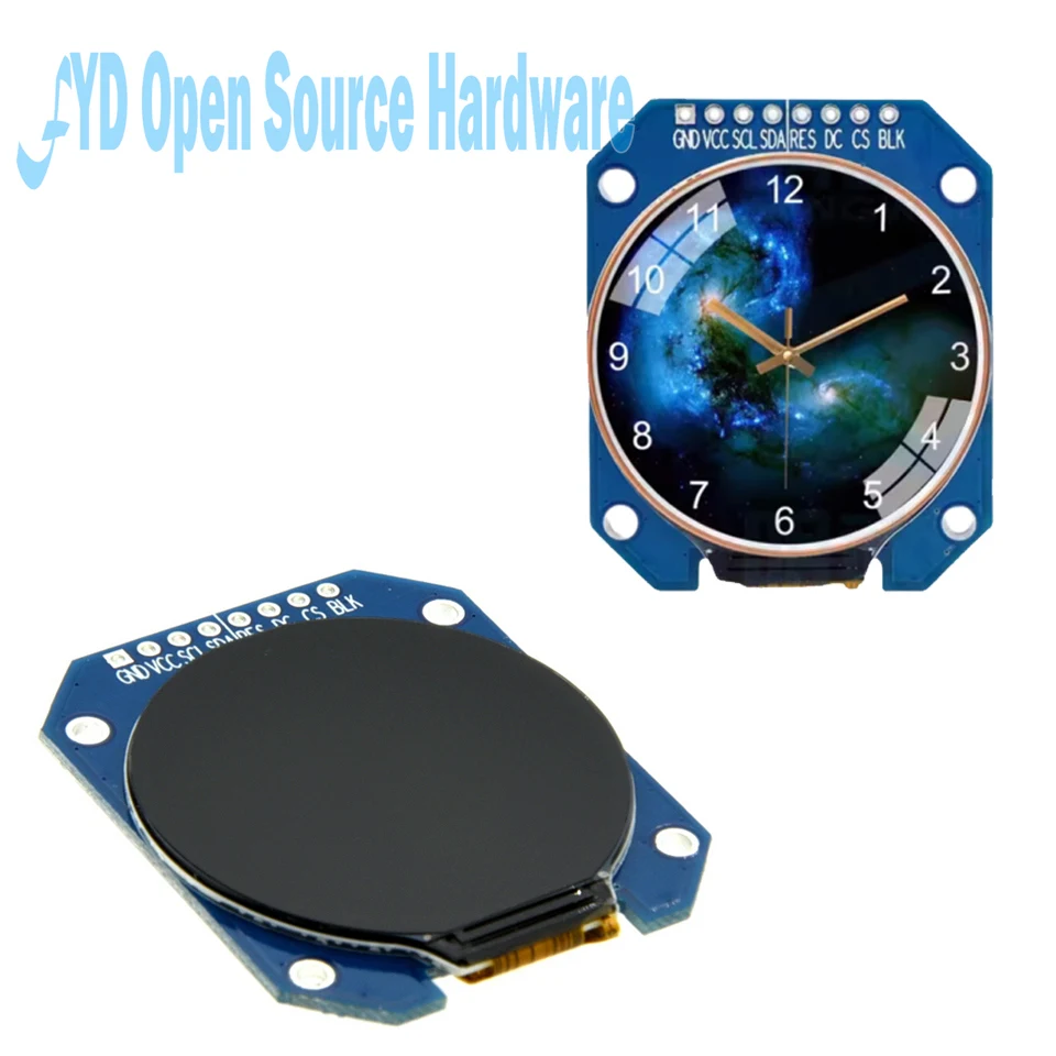 2x 1,3″ TFT Runddisplay 240×240 – GC9A01, SPI, 3-5V, IPS, Für Smartwatches & DIY-Projekte