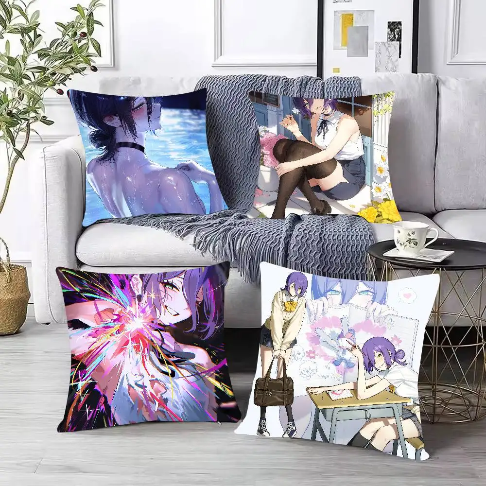 Popular Chainsaw Man Reze Cute Girl Pillow Case Home Sofa Decorative and Outdoor Camping Pillow Cover Double-sided Printing