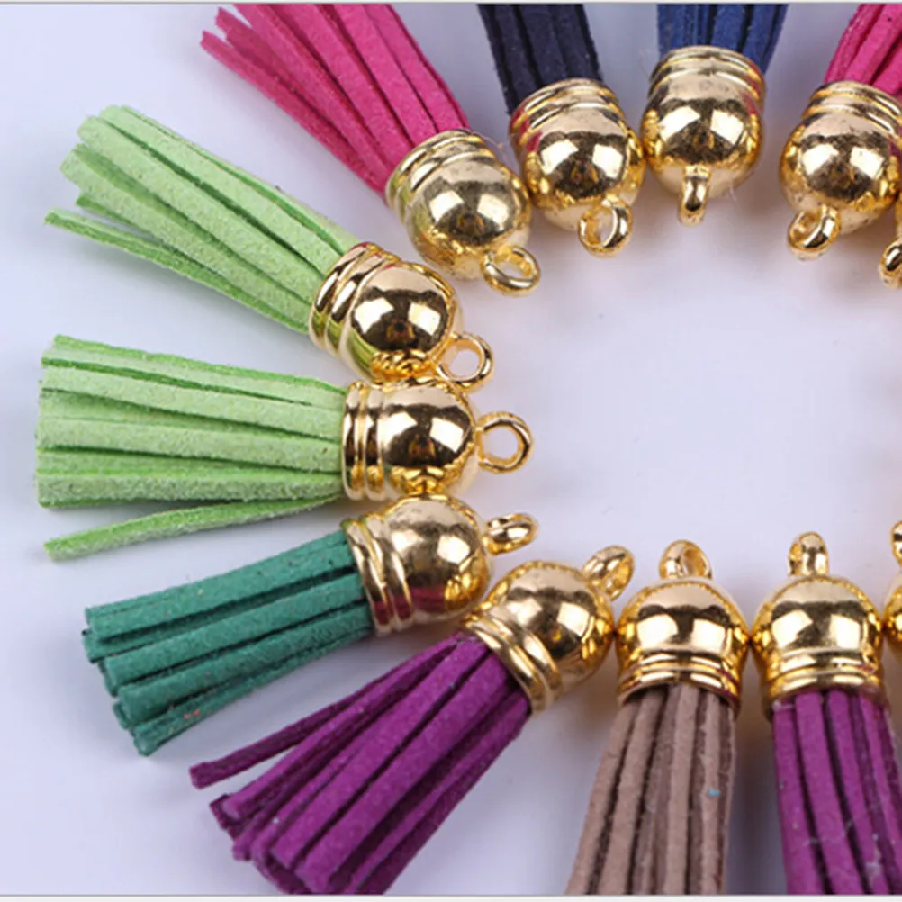 

100 шт. замшевых кисточек-подвесок 4 см для аксессуаров для телефонов, брелоков, сумок, изготовления украшений, декора своими руками, подарков