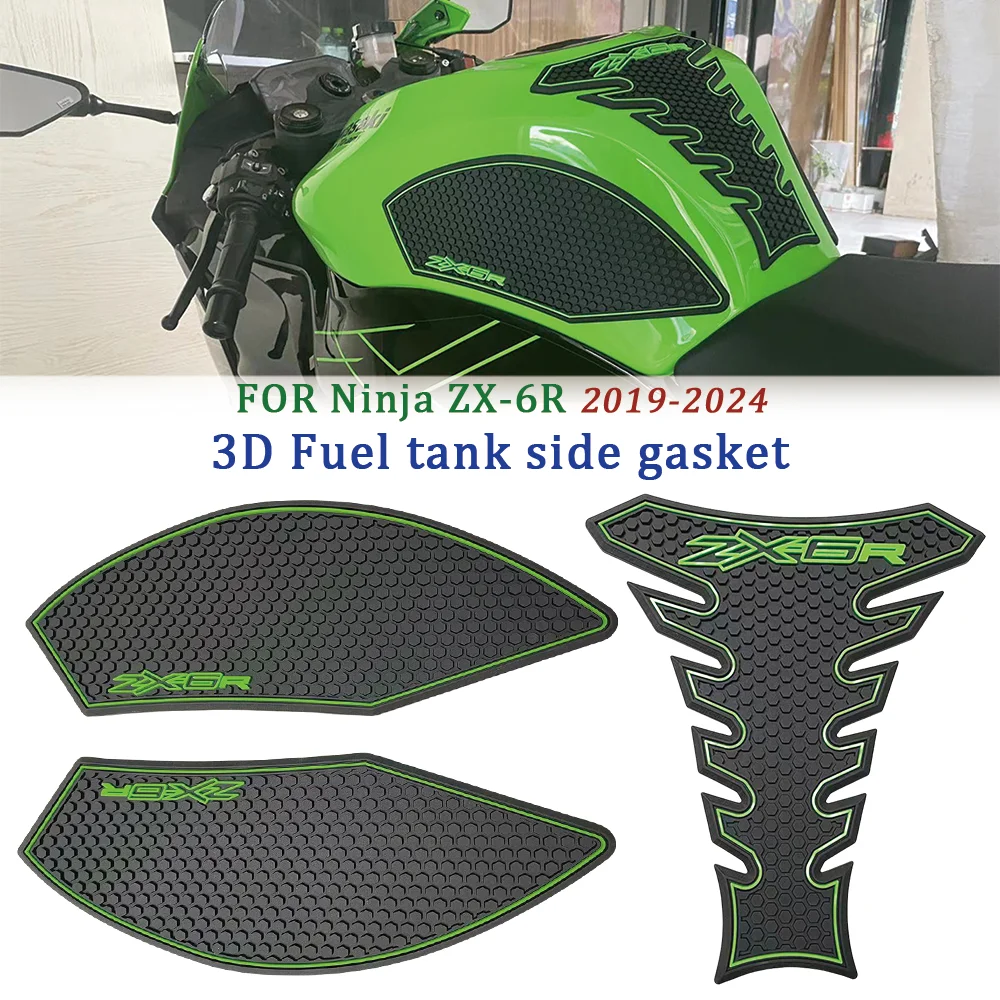 2024 New Motorcycle Side Tank Pad Protection Knee Grip Traction Accessorie For Kawasaki Ninja ZX-6R ZX6R zx 6r 2019-2023