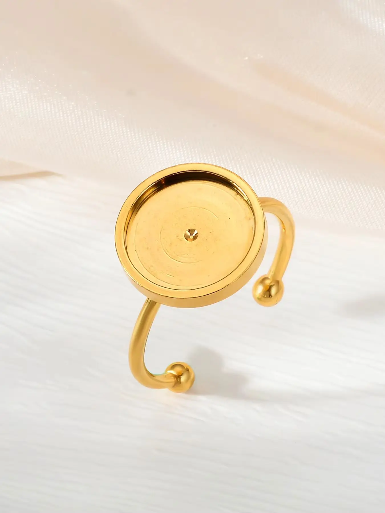 10 stücke Keine Verblassen Edelstahl Einstellbare Ring Einstellungen Blank/Basis Cabochon Lünette Tray Fit für DIY Ringe Schmuck, die Entdeckungen – Detail 2