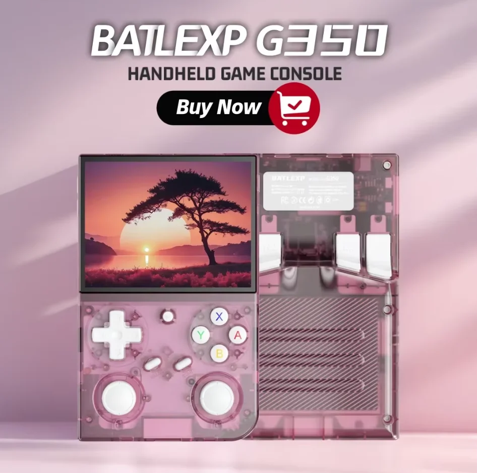 

BATLEXP G350 Retro Handheld Game Console Linux 64-bit System 3.5" IPS Screen RK3326 Portable Pocket Video Player 64GB 4000 Games