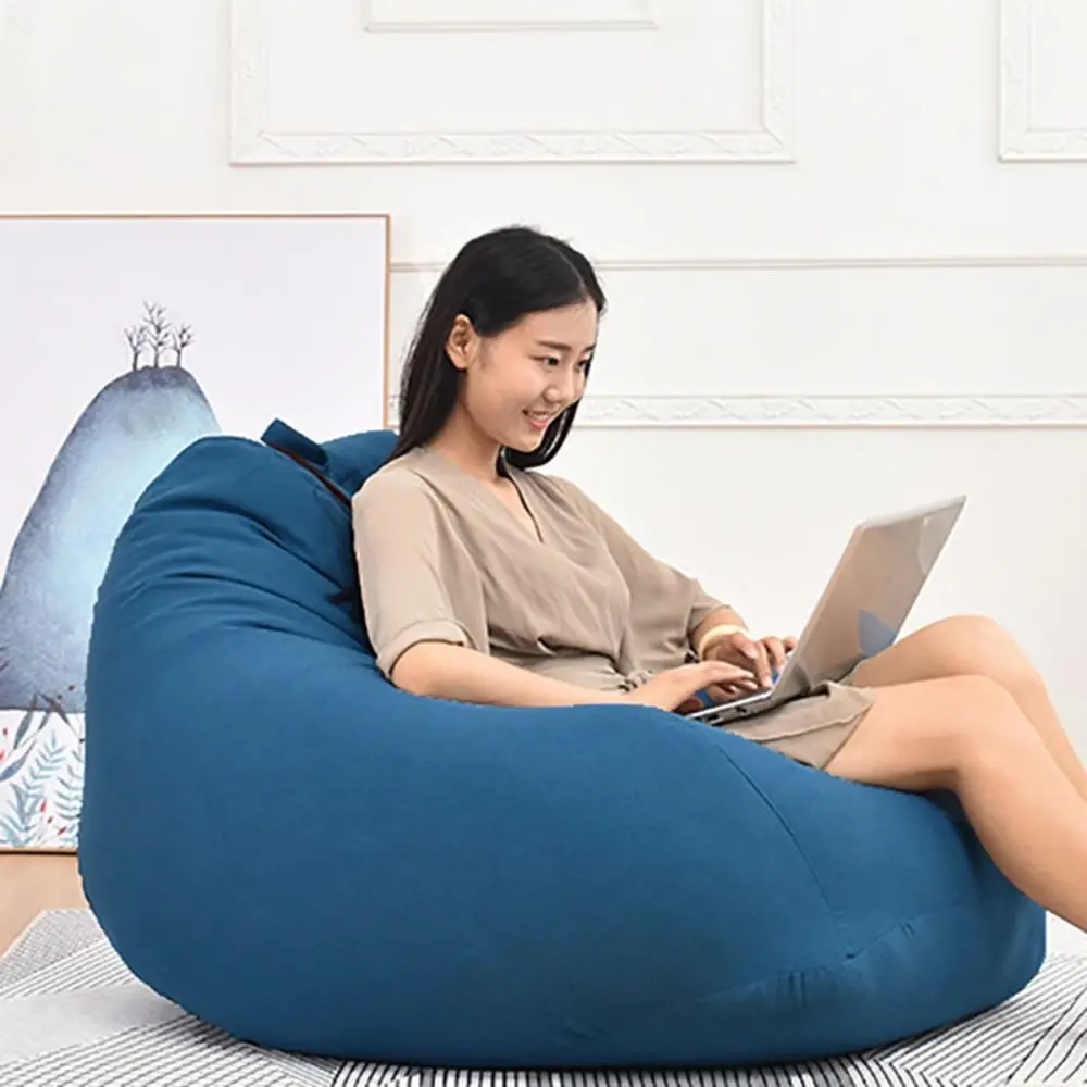 Home Decoration Comfortable Bean Bag Chair Sofa Cover Washable Breathable Lazy Sofa Cover Removable Soft Puff Couch Cover Adults