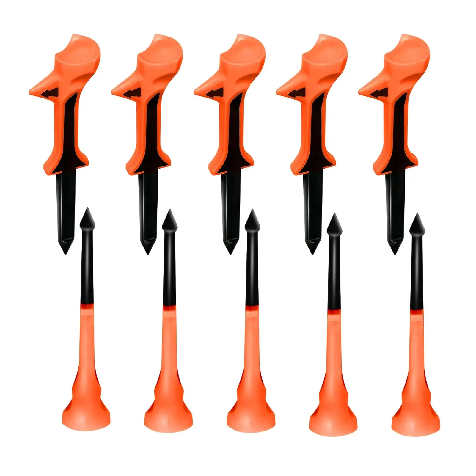 

10pcs Golfing Tees Double-layered Golf Tees 3.15 Inch Tall Holder 10 Degree Slant Head Design Golf Ball Tee For Golf Supplies