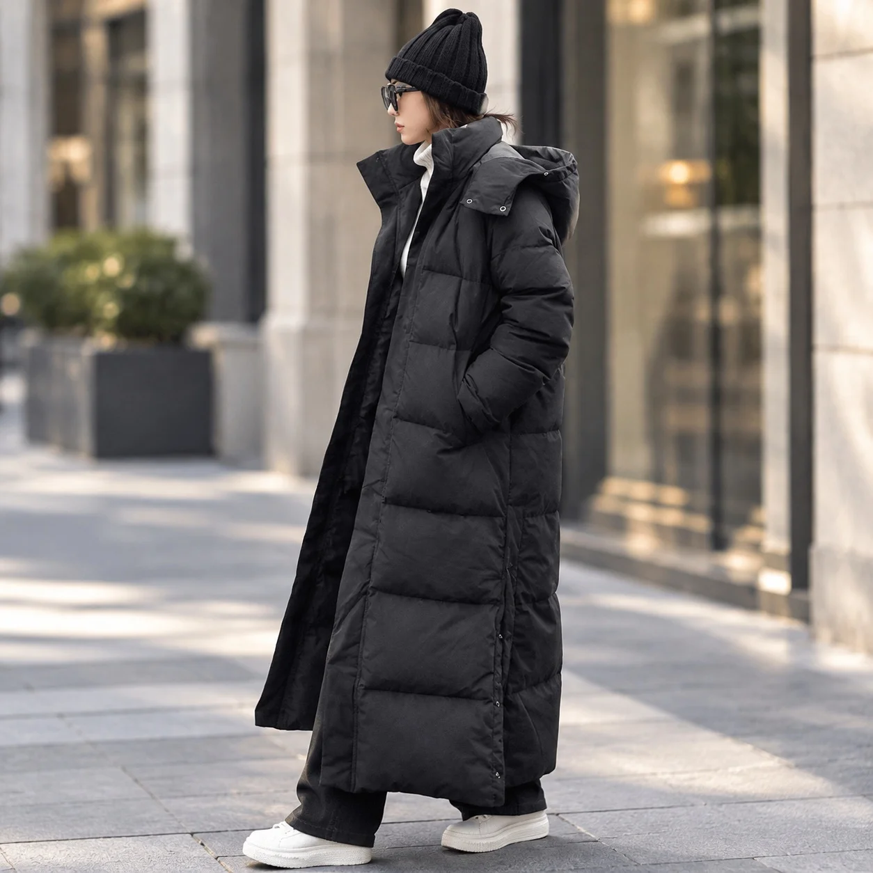 Thick Coat Loose Fit Commuter Chic with Long Sleeves Regular Sleeve Winter Jacket Elegant Winter Detachable Hood Coat for Women