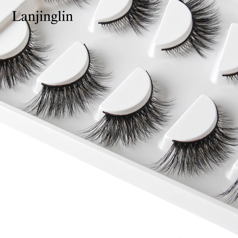 New False Eyelashes 3/5pairs Cat Eyes lash Natural Long Full Strip Lashes Handmade Wispy 3d Mink Faux Cils Extension Makeup Tool