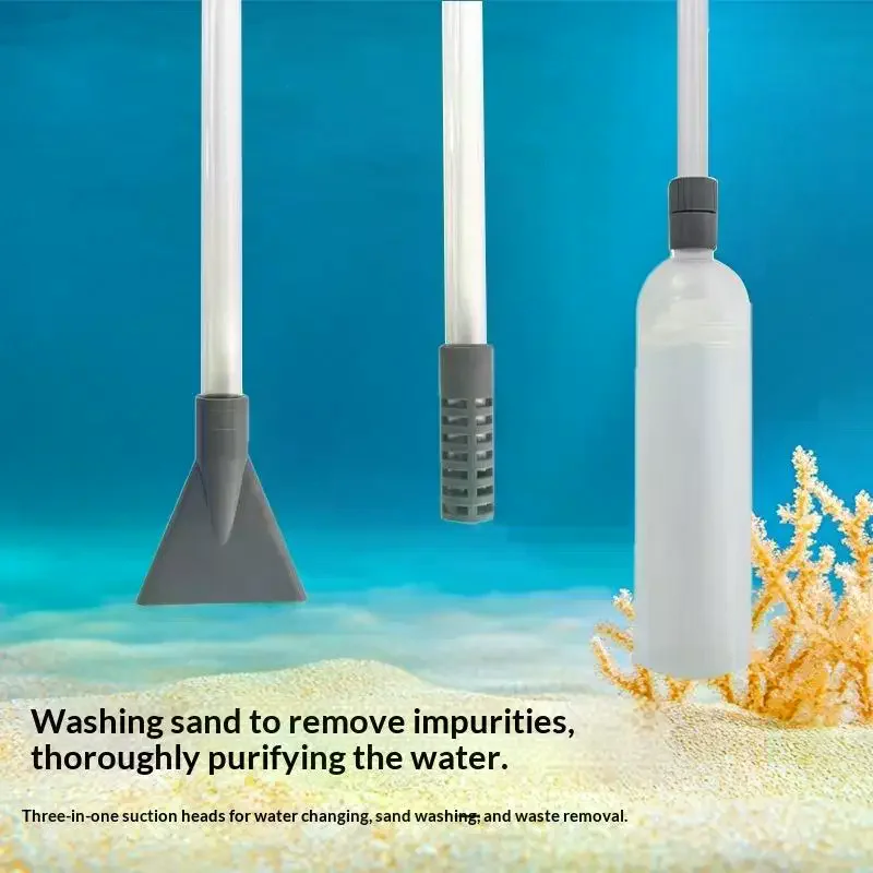 Aquarium-Vakuumreiniger mit Siphonpumpe, Kiesfilter & Durchflussregelung, Manueller Aquarium-Wasserwechsler, Fischbecken-Luftpumpe, Reinigungswerkzeuge