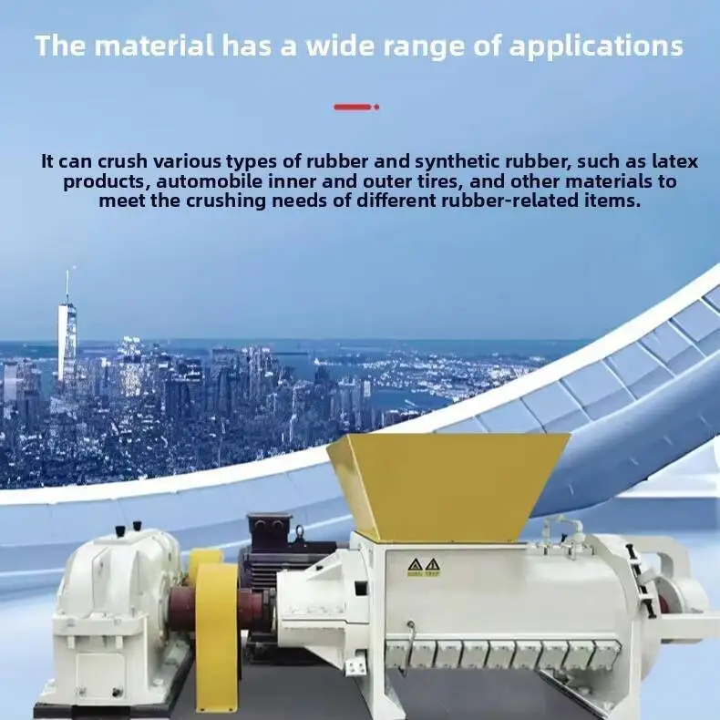 Nylon Rope Film Bag Cloth Spiral Rubber Leather Shredder Crusher Recycling Machine