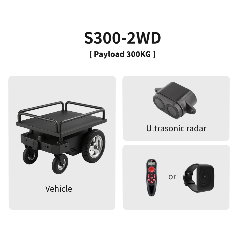 Heavy-Duty Applications Industrial Robot Vehicle 300KG Payload UWB Smart Following Cart 1400W Two-Wheel Drive Robot