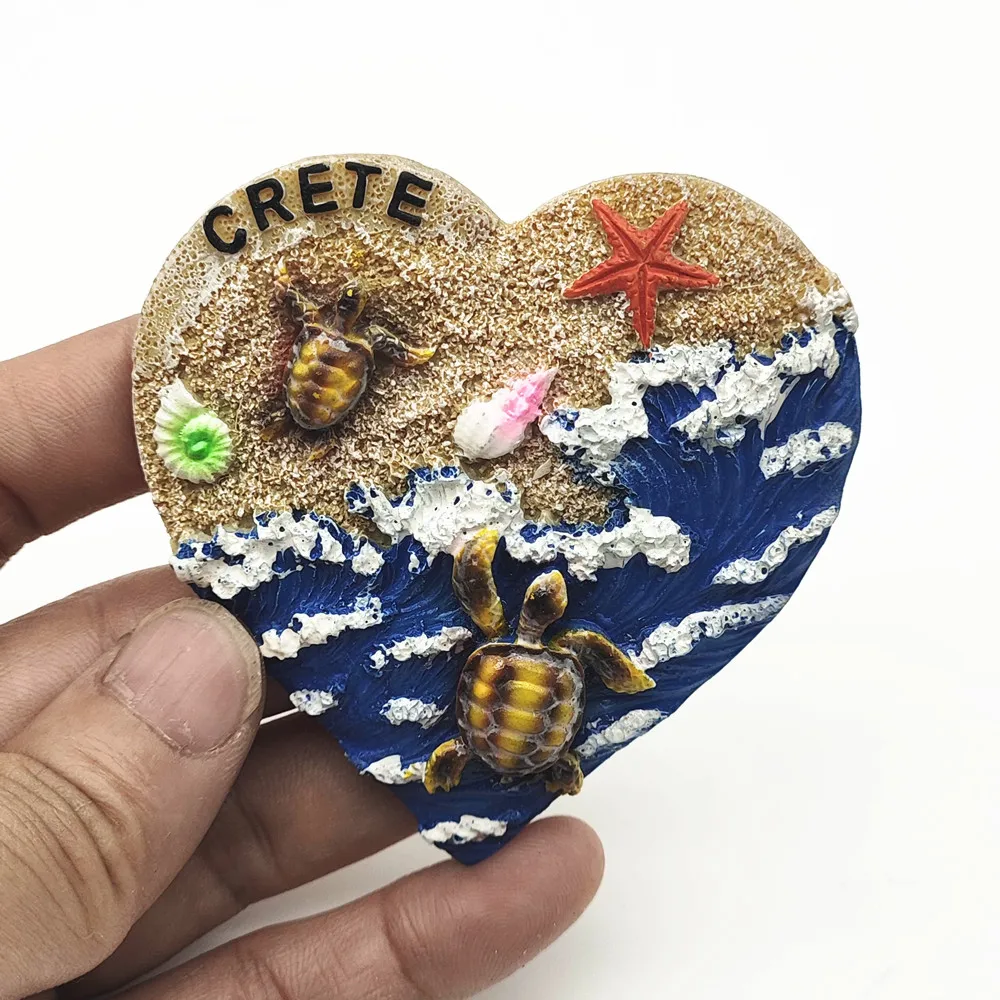 أوروبا اليونان كريت المناظر البحرية الراتنج ثلاثية الأبعاد مغناطيس الثلاجة السياحة تذكارية الثلاجة ملصق الحرف اليدوية هدية
