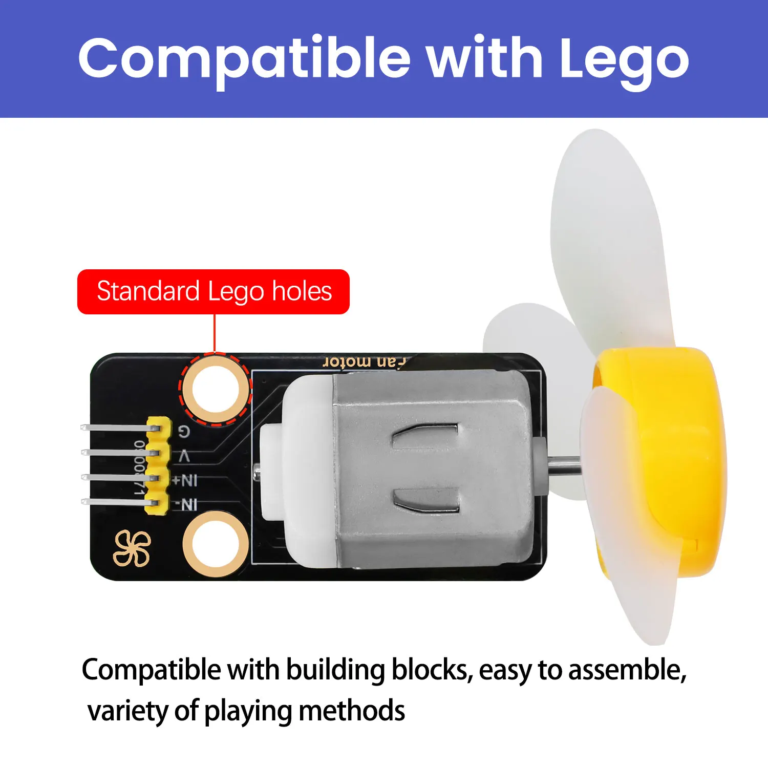 Picture 4: DC 3-6V 130 Motor Fan Module for Arduino DIY Projects Compatible with Lego Blocks DIY Electronic Components