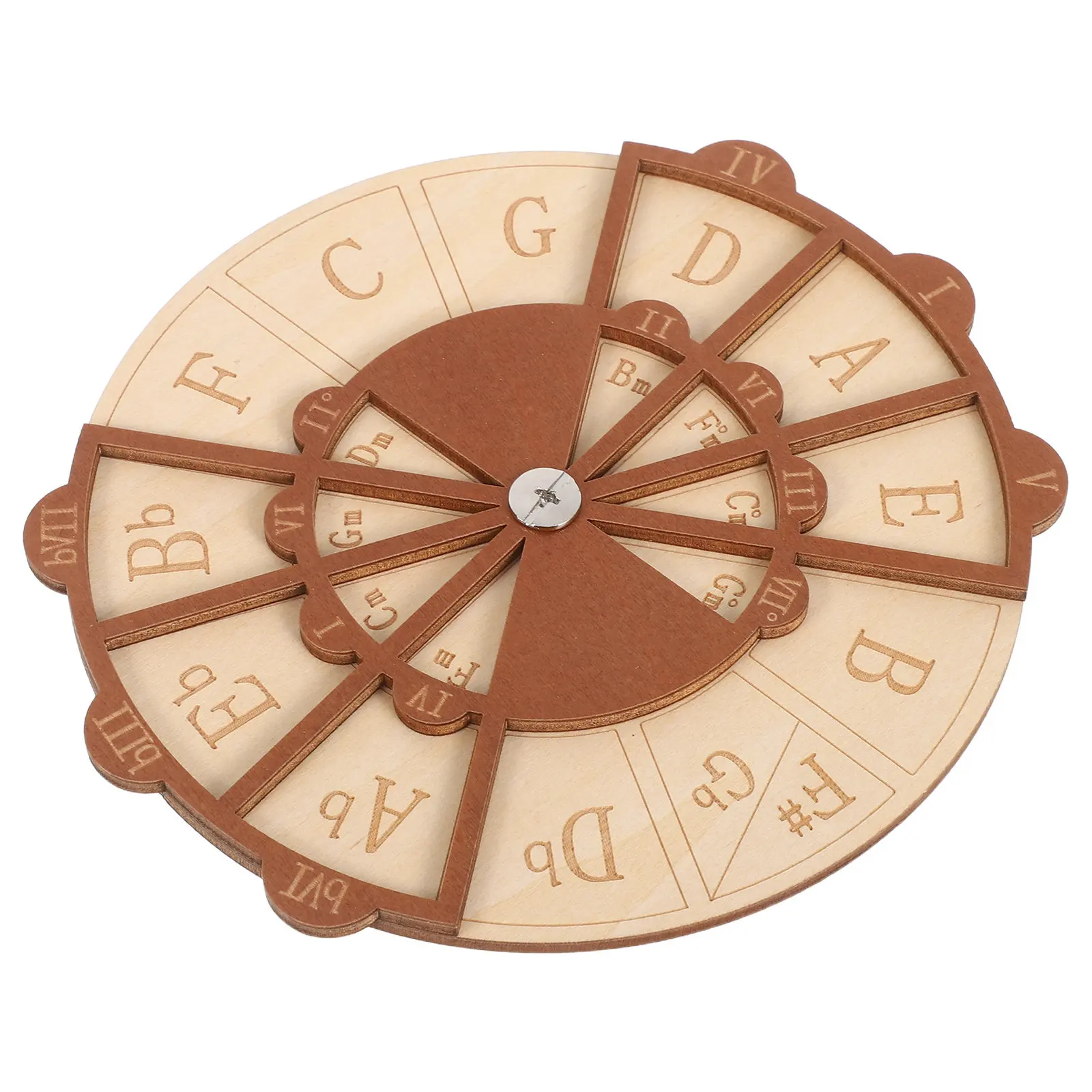 Natural Wood Guitar Chord Wheel Circle of Fifths Portable Trainer Music Theory Practice Tool Chord Progression Aid Songwriting - view 2