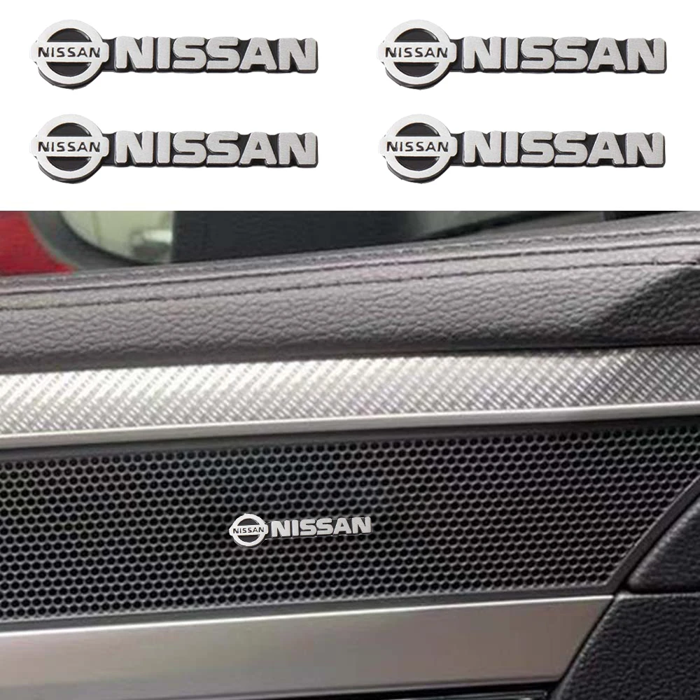 2/4pcs 3D Aluminum Speaker Stereo Speaker Emblem Sticker For Nissan X Trail T32 Altima Qashqai Ariya Xterra Patrol Sunny Note