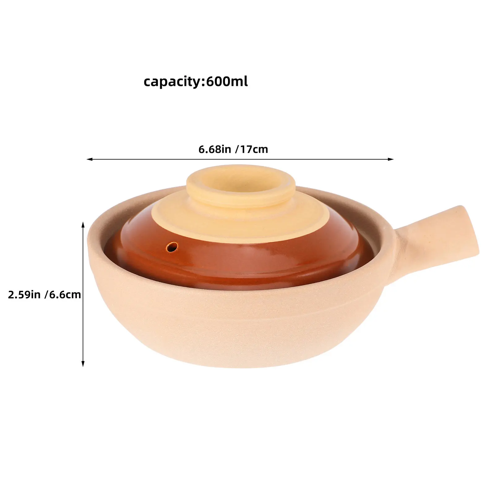 Chinese Clay Pot Cooking For Clay Pot Rice Couple 600Ml Flameproof Stovetop Single Serve Casserole Soup Stockpot