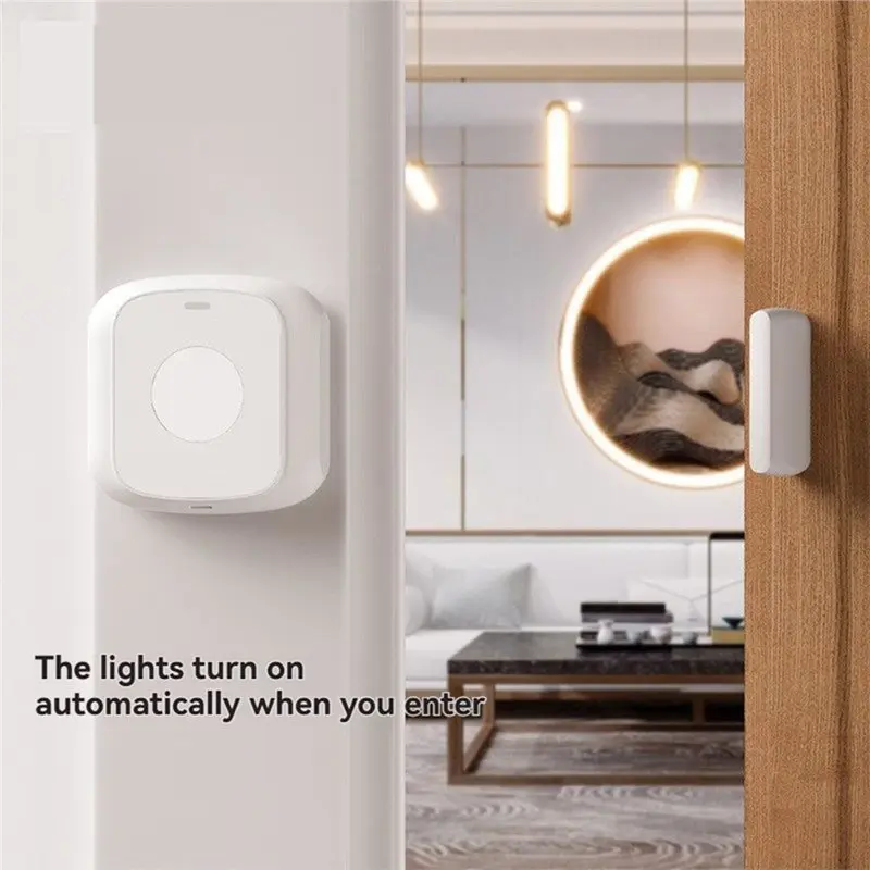 N75R-Tuya Zigbee Smart Door And Window Burglar Alarm Sensor Magnetic Detection With APP Remote Control And Scene Interaction But