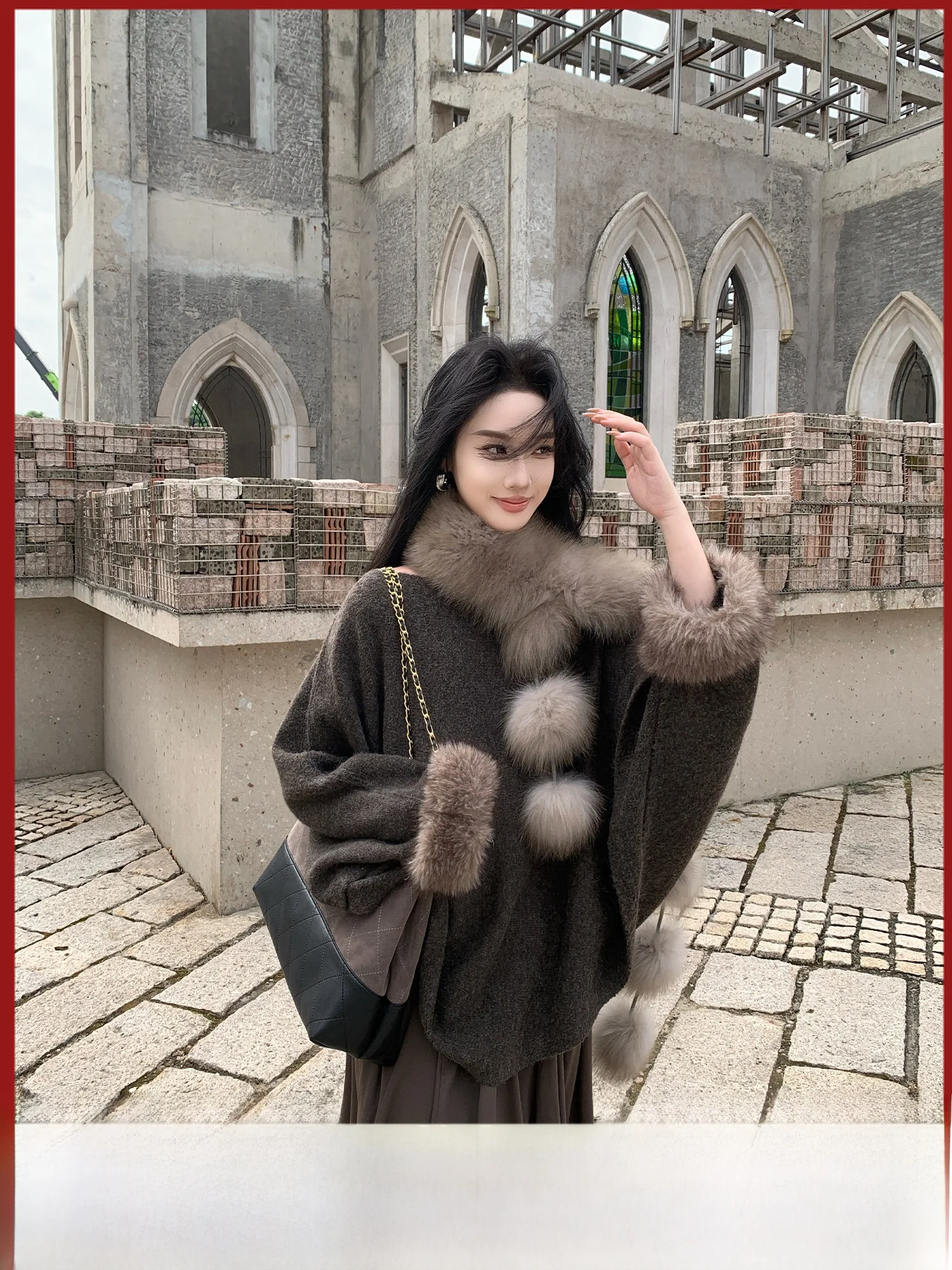 

Limited Time Offer Women's Knitted Cowl Ne Sweater Soft Wool Blend Long Sve Mid-Length Casual Sle Ball Decoration