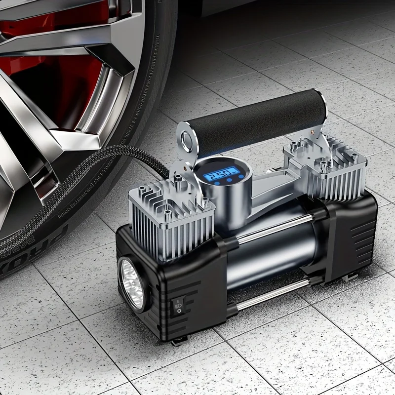 Car Tire Air Pump Wired Inflator. Digital Display Inflator. Emergency Light. High Power High Pressure Air Pump