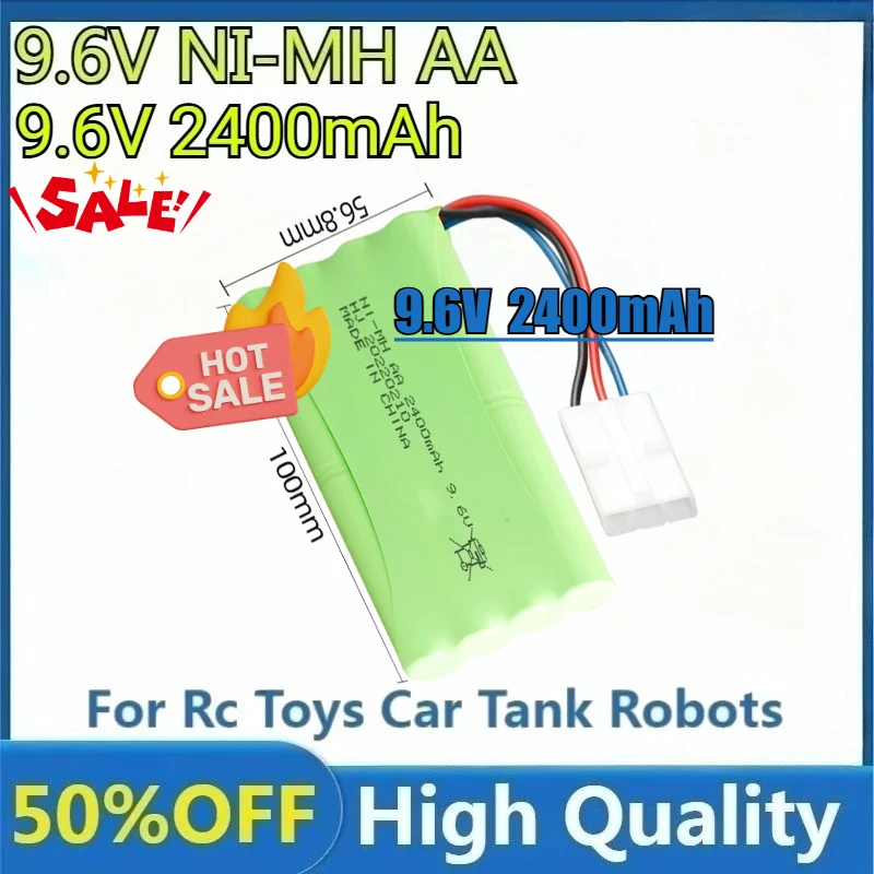 

9.6V 2400mAh New For Rc Toys Car Tank Robots Gun RC Boat AA 9.6V 2400mah Rechargeable Battery New High Quality NiMh Battery Pack