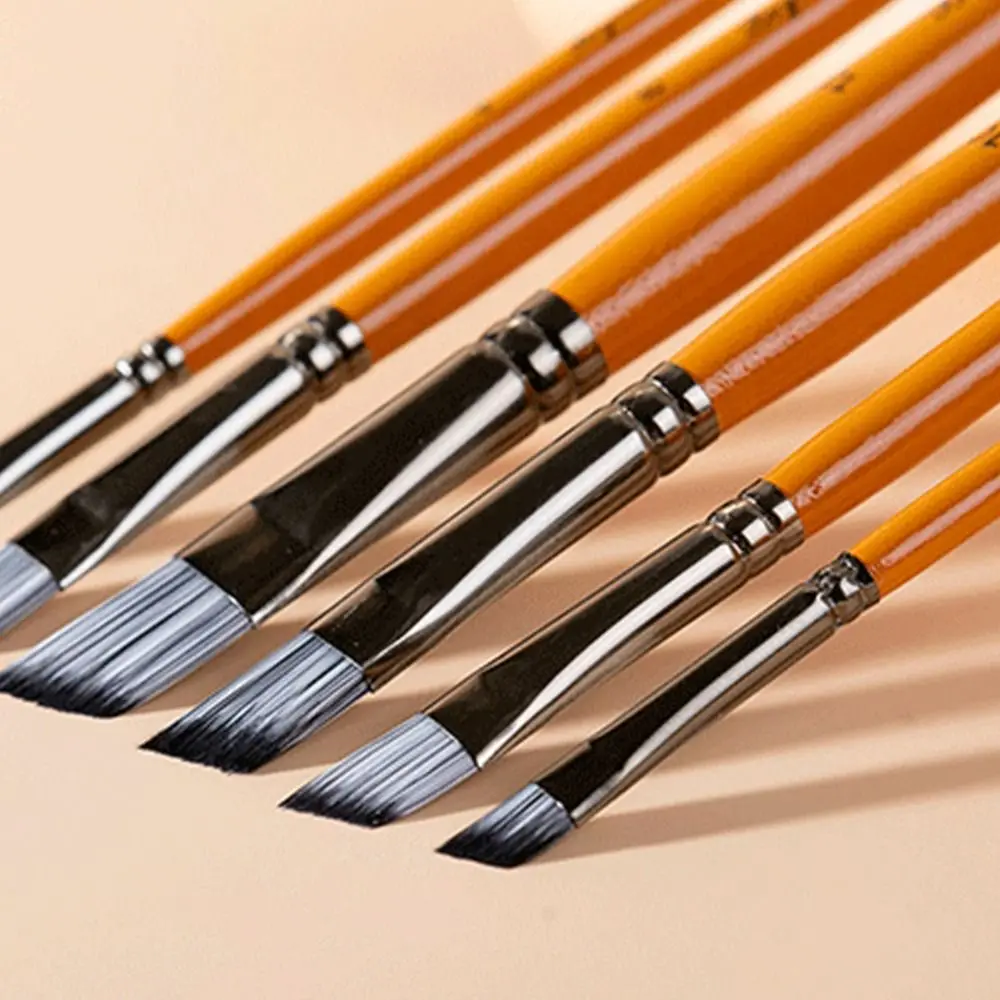 

Synthetic Nylon Hair Painting Brushes Kits Wooden Handle Round Head Art Paint Brushes Stationery Spike Head Art Supplies